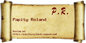 Papity Roland névjegykártya